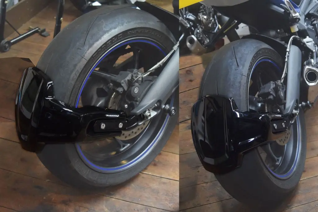 Triumph Street Triple 675 2013-2017 Black Rear Wheel Spray Guard Pyramid 1