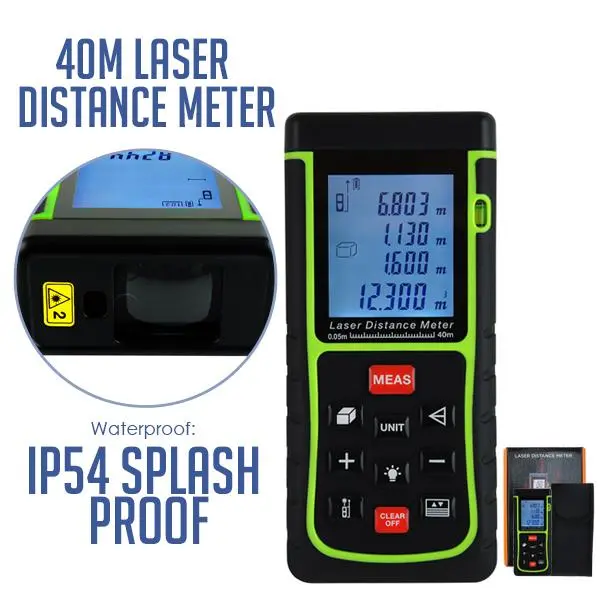 X01rz-E40 Digital Laser Distance Meter 40M With Spirit Level (Fb) 1
