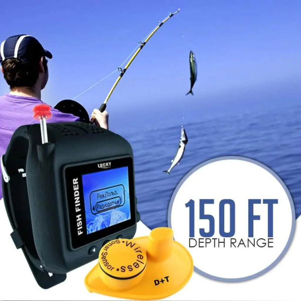 Ff-518Ru Lucky Russian Version Watch Type Wireless Fish Finder With 60M (200Ft) Operational Range 1