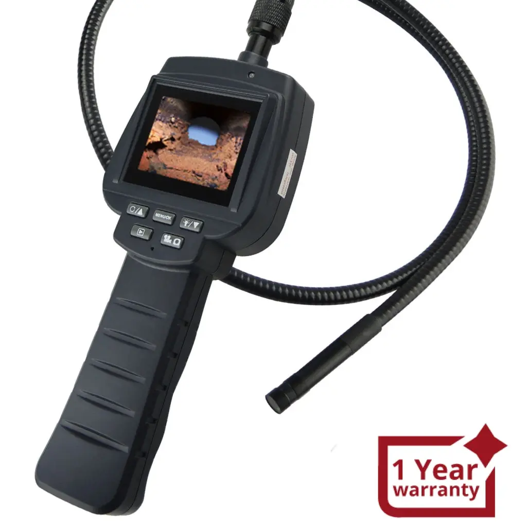 Vid-71R_9_1M Recordable 9Mm Inspection Camera Endoscope 4 Led 1M Cable 2.4" Hd Monitor Borescope, 2Gb Card, Ip67 Scope, Video Recording 1