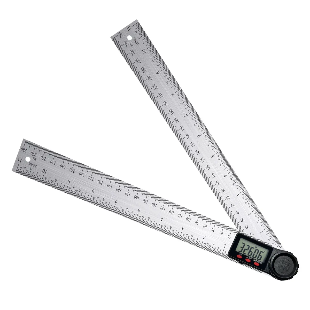 Agf-323 Digital Angle Finder Ruler Zeroing And Locking Function Precision Tool 11-Inch / 300Mm Stainless Steel 2-In-1 Angle Measuring Protractor 1