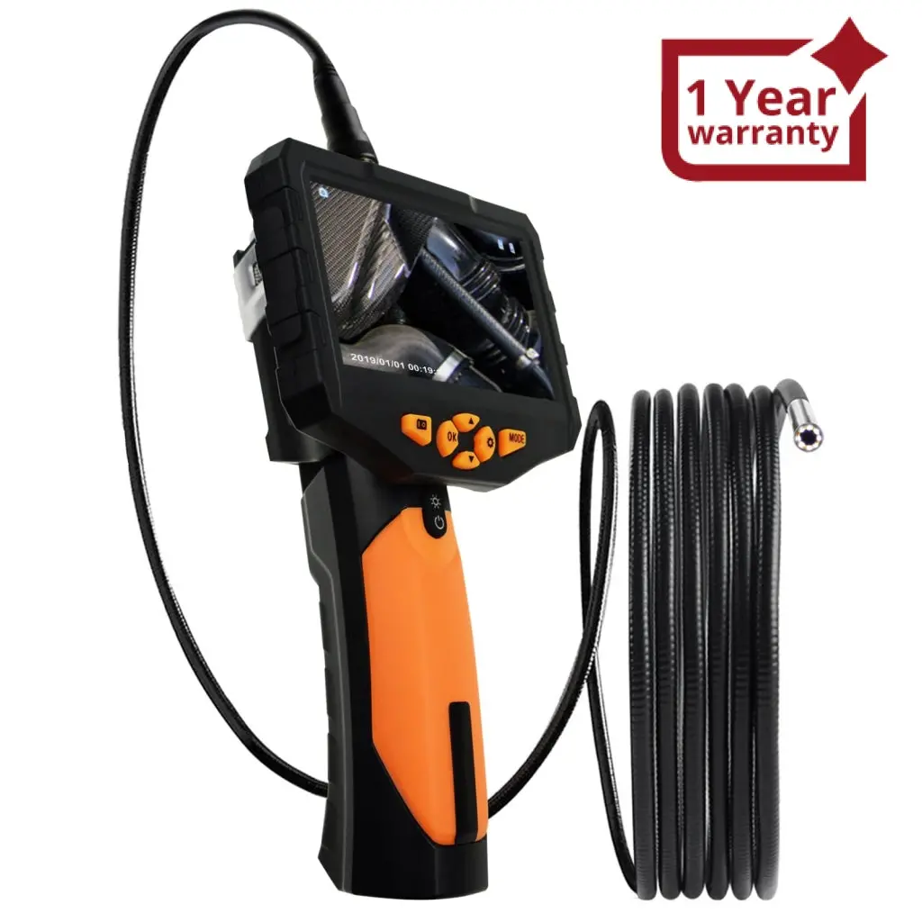 N04nts300_5M Industrial Endoscope 5M Cable Borescope Video Inspection Hd Camera 4.3" Color Lcd Monitor 7.6Mm With 16Gb Sd Card & 1W Cree Led 1