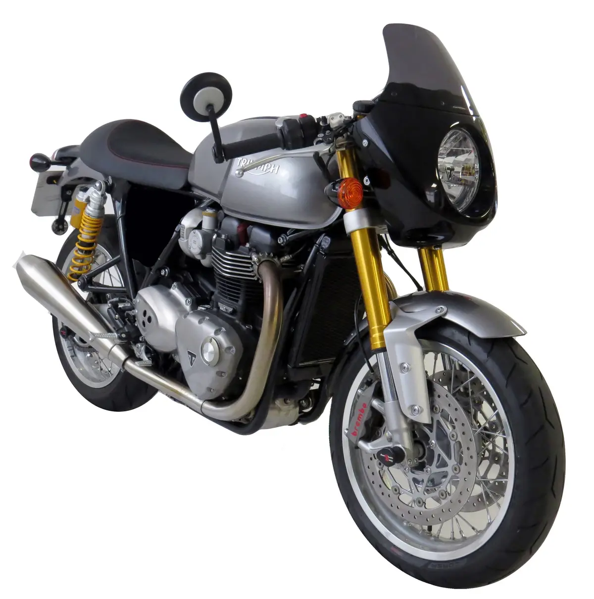 Triumph Thruxton 1200 & 1200R 16-2021 Black Headlight Fairing & Screen By Powerbronze 1