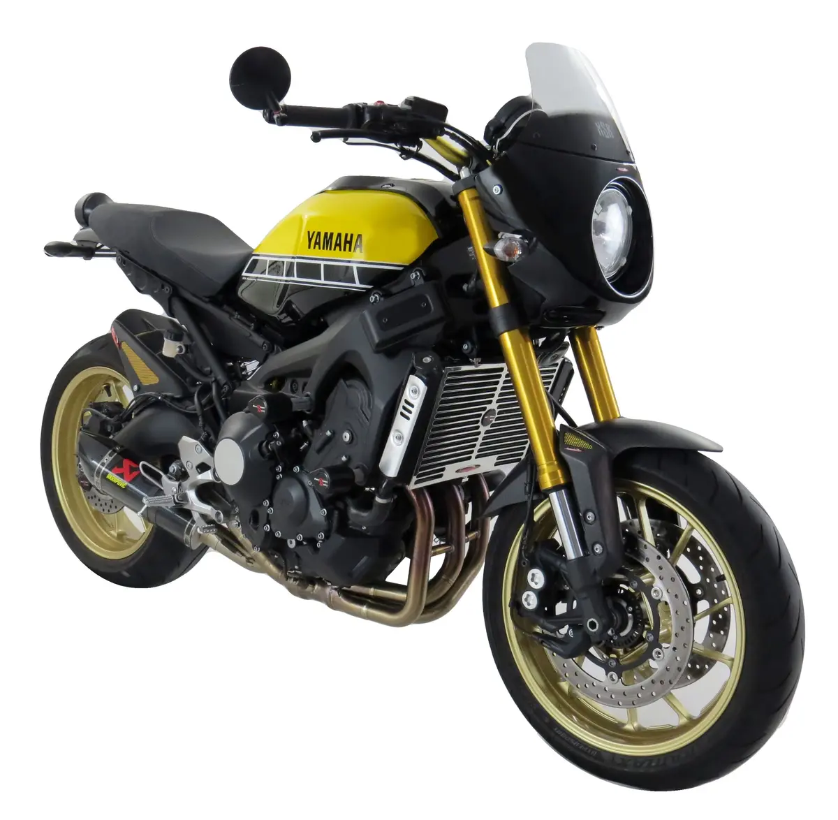 Yamaha Xsr 900 16-2021 Gloss Black Headlight Fairing & Screen By Powerbronze 1