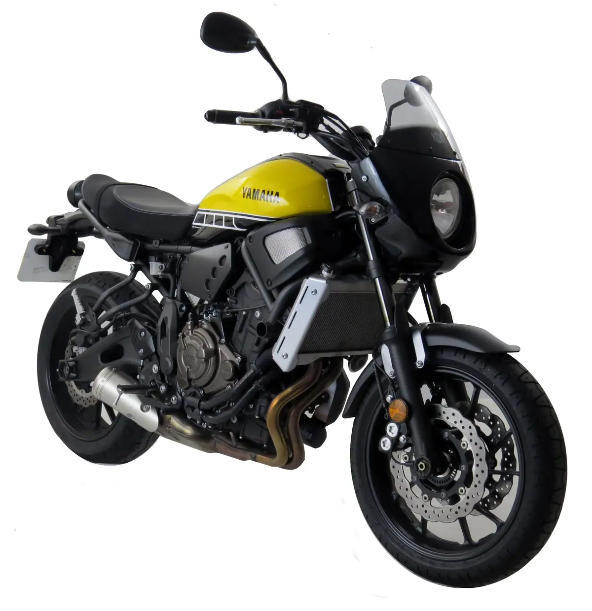 Yamaha Xsr 700 16-2021 Gloss Black Headlight Fairing & Screen By Powerbronze 1