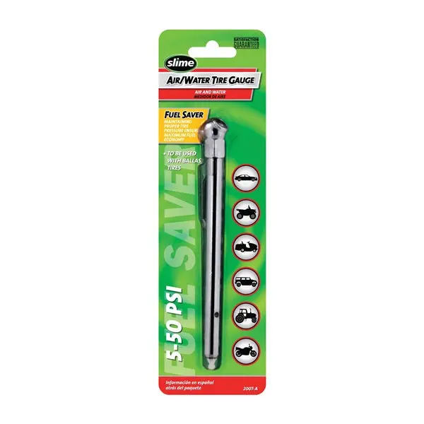 Slime Air & Water Pencil Tire Gauge (5-50 Psi) 1