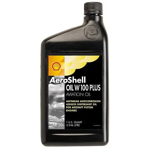 Aeroshell Oil 100W Plus Single Grade Aviation Oil - Case Of 6 (1 Qt) 1