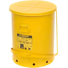 Justrite 21 Gallon Oily Waste Can, Yellow - 09701 1