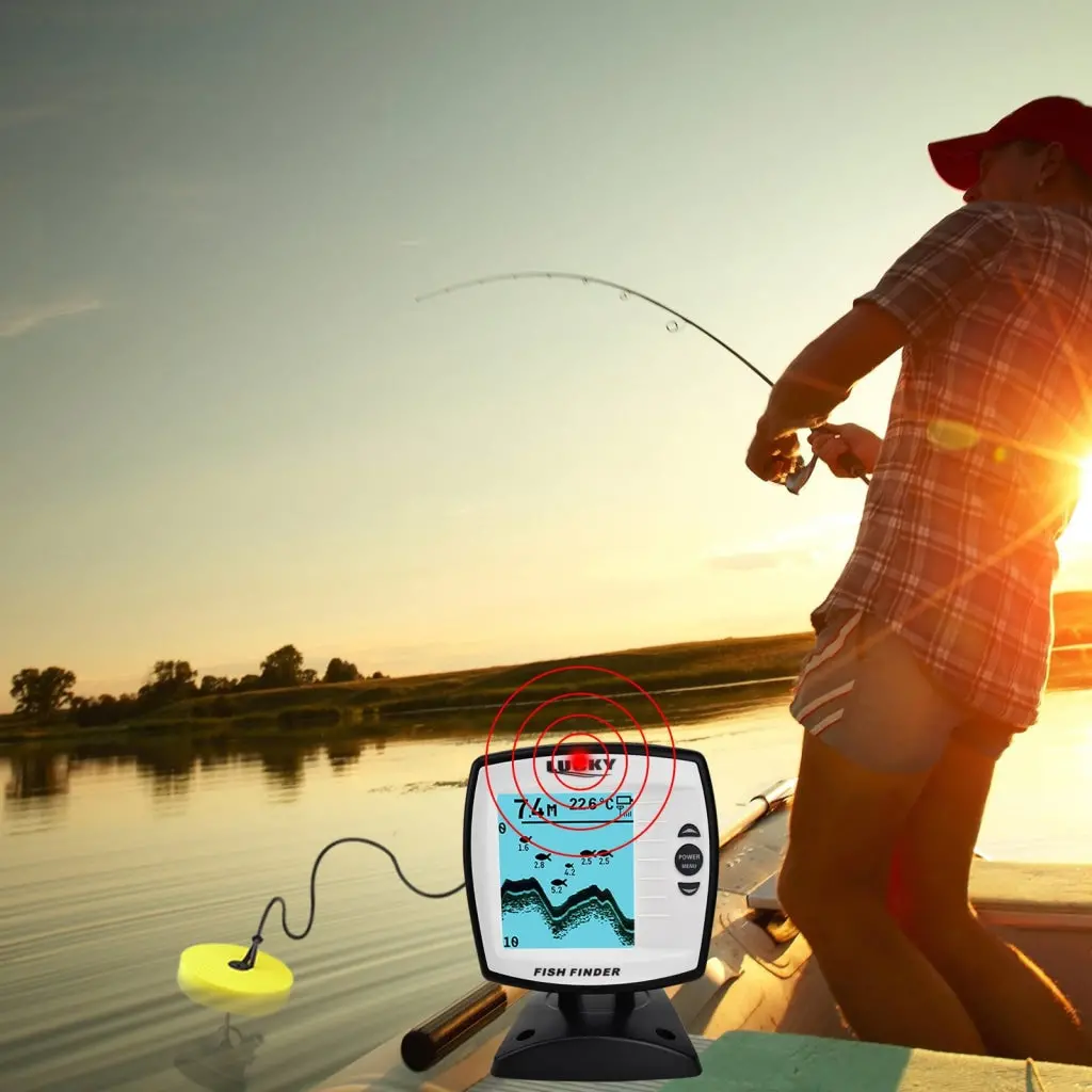 Ff-918N1 Lucky Fish Finder Depth Sounder Transducer 328Feet(100M) With 4-Level Grayscale Fstn Lcd Fish Detector 2