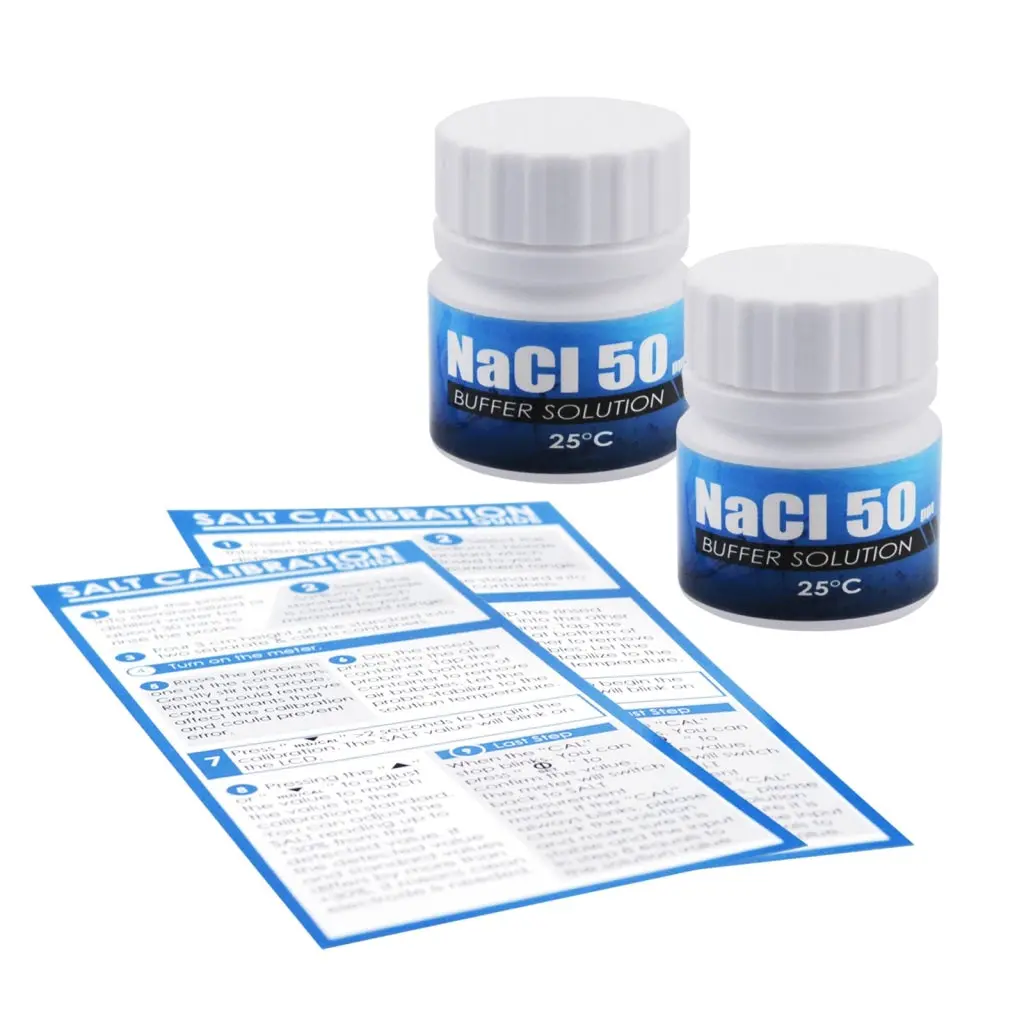 Sol-8371-Nacl_2 20Ml Salinity Meter Nacl 50 Ppt Calibration Buffer Solution For Saltmeter Salt Seawater Tester Monitor Standard (Set Of 2 Bottles) 2