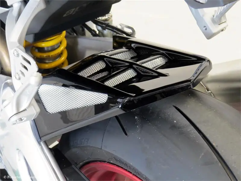 Aprilia Rsv4  1100 Factory 19-2020 Gloss Black & Silver  Mesh Rear Hugger By Powerbronze 1