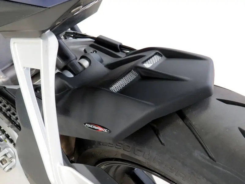 Aprilia Tuono 660 21-2023 Gloss Black & Silver Mesh Rear Hugger Powerbronze 1