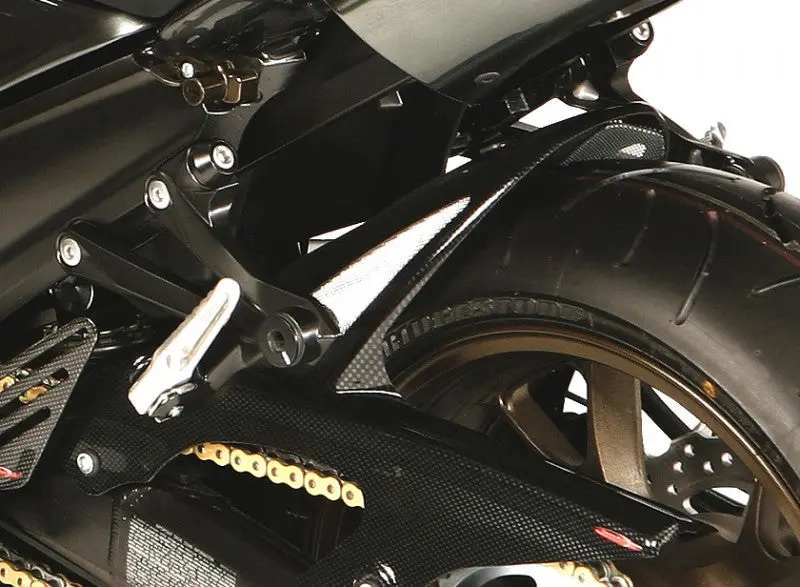 Kawasaki Zzr1400 & Zx-14R 06-2011 Gloss Black & Silver Mesh Rear Hugger Powerbronze 1