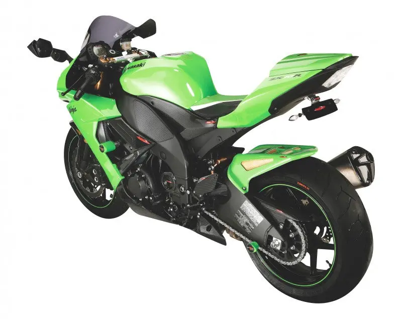 Kawasaki Zx10-R   08-2010  Rear Hugger By Powerbronze Carbon Look & Silver Mesh 1
