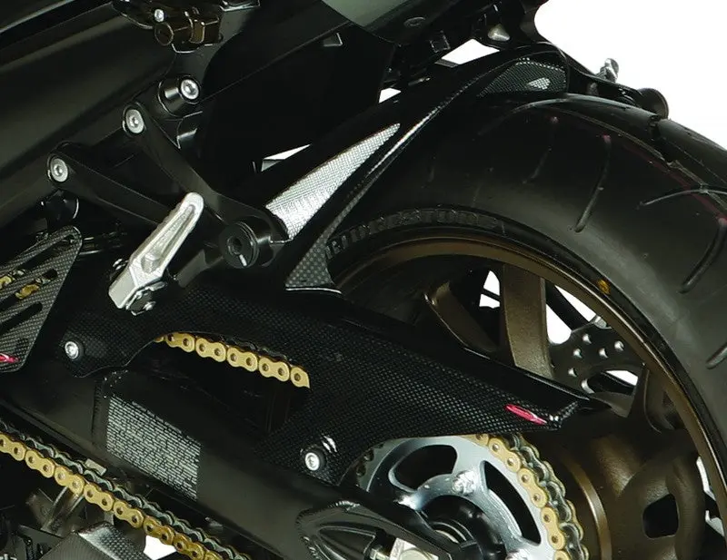 Kawasaki Zzr1400 & Zx-14R 12-2020  Gloss Black & Silver Mesh Rear Hugger .Powerbronze Rrp £139 1