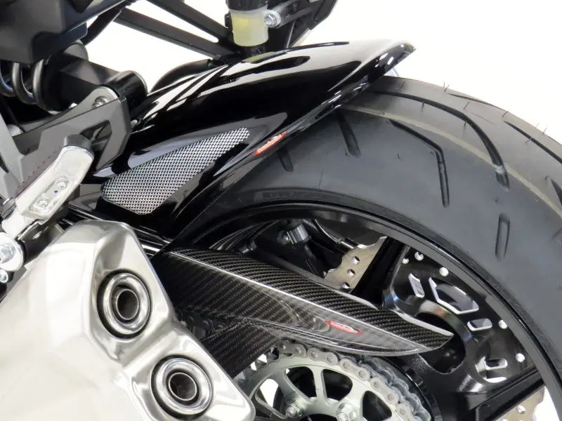 Kawasaki Z1000 & Sx  14-2020  Rear Hugger By Powerbronze Gloss Black & Silver Mesh 1