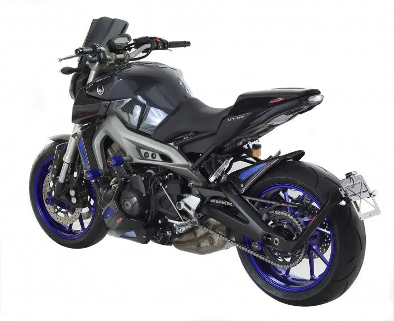 Yamaha Xsr 900 2016-2021 Rear Hugger By Powerbronze Gloss Black & Silver Mesh 2