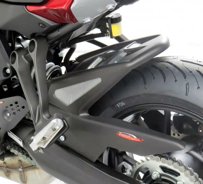 Yamaha Fj-07 Tracer 16-25 & Gt 19-25 Rear Hugger By Powerbronze Gloss Black & Silver Mesh 1