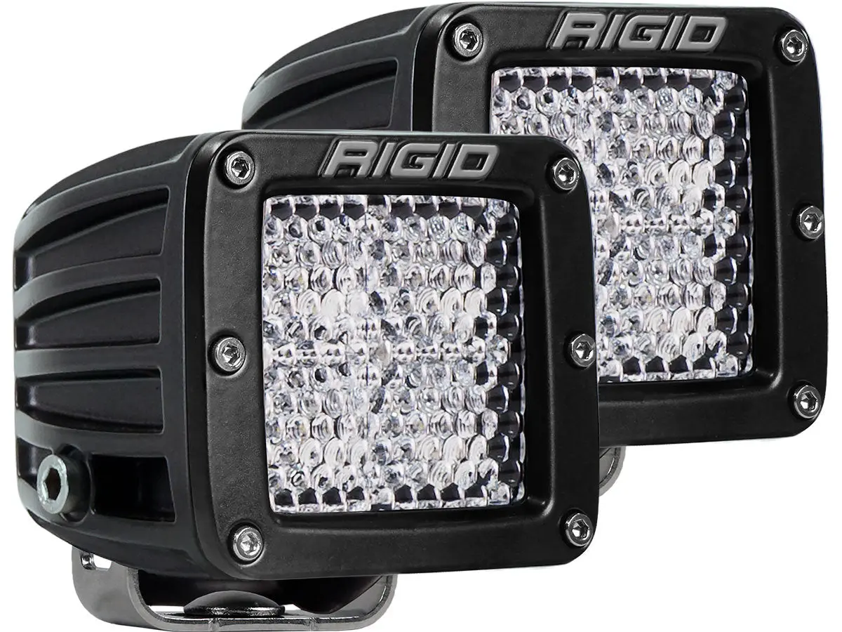Rigid Industries 202513 D-Series Pro 3" Led Cube Light Pair Diffused Flood Beam Pattern 1