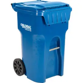 Global Industrial™ Mobile Trash Container, 65 Gallon Blue 1