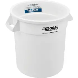 Global Industrial™ Plastic Trash Can - 10 Gallon White 1