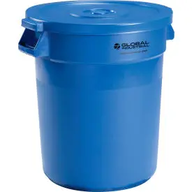 Global Industrial™ Plastic Trash Can With Lid - 20 Gallon Blue 1