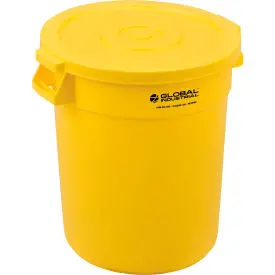 Global Industrial™ Plastic Trash Can With Lid - 20 Gallon Yellow 1