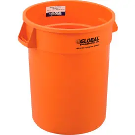 Global Industrial™ Plastic Trash Can - 32 Gallon Bright Orange 1