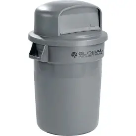 Global Industrial™ Plastic Trash Can With Dome Lid - 32 Gallon Gray 1