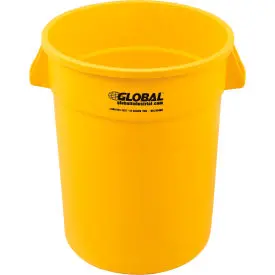 Global Industrial™ Plastic Trash Can - 32 Gallon Yellow 1
