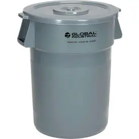 Global Industrial™ Plastic Trash Can With Lid - 44 Gallon Gray 1