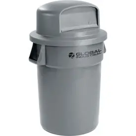 Global Industrial™ Plastic Trash Can With Dome Lid - 44 Gallon Gray 1
