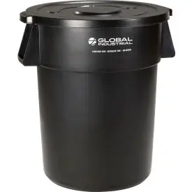 Global Industrial™ Plastic Trash Can With Lid - 55 Gallon Black 1