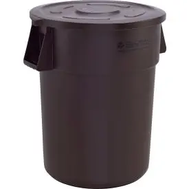 Global Industrial™ Plastic Trash Can With Lid - 55 Gallon Brown 1