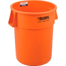 Global Industrial™ Plastic Trash Can - 55 Gallon Bright Orange 1