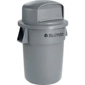 Global Industrial™ Plastic Trash Can With Dome Lid - 55 Gallon Gray 1