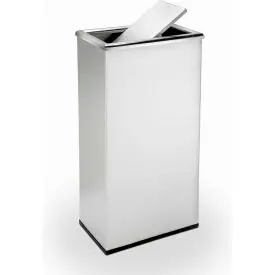 Precision® Stainless Steel Rectangular Trash Can With Swivel Lid, 13-1/2 Gallon 1