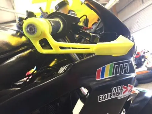 Yellow Plastic Motorcycle Motorbike Lever Guards Pair Racing Track Road Bsb. 1