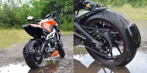 Night Fluo Grey Yamaha Mt-09 & Fz-09 14-2016 Rear Wheel Spray Guard Pyramid 1