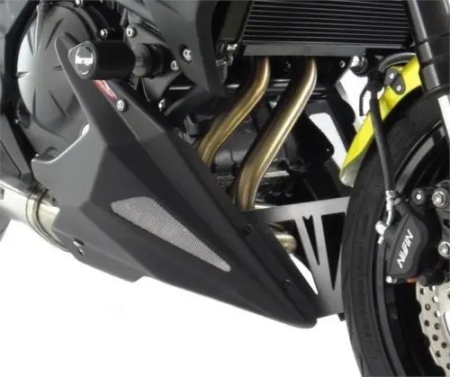 Kawasaki Versys  650   2010-2023 Belly Pan  Gloss Black & Silver Mesh By Powerbronze 1