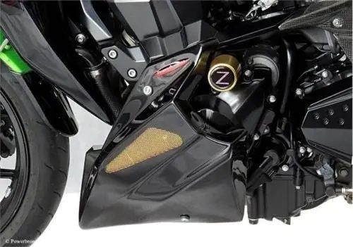 Kawasaki Z750s 2011-2012 Belly Pan Gloss Black With Silver Mesh By Powerbronze 1