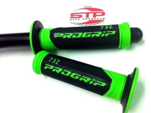 Progrip Superbike 732 Flouro Green-Black Dual Compound Grips 125Mm 1