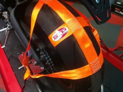 Motorbike Transport Tie Down Wheel Strap Polyester Webbing Strap Orange 1