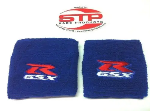 Suzuki Gsx-R Blue Motorcycle Front & Rear Brake Reservoir Shrouds Socks Cover 1