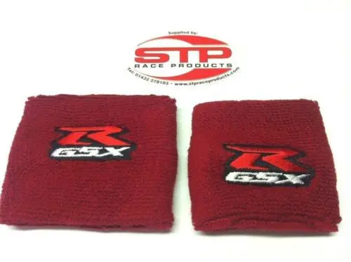 Suzuki Gsx-R Red Motorcycle Front & Rear Brake Reservoir Shrouds Socks Cover 1