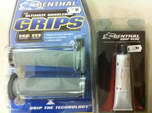 Renthal Road Race Handlebar Grips & Glue, Full Diamond Soft Compound G147/G101 1