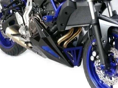 Yamaha Mt-07 2014-2020  Belly Pan Black Finish With Blue Mesh By Powerbronze 1