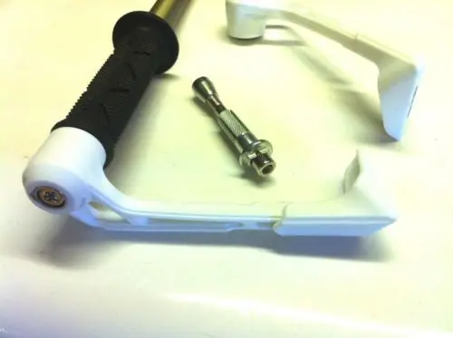 White Plastic Motorcycle Motorbike Lever Guards Pair Racing Track Road Bsb. 1