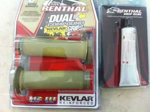 Renthal Thick Road Race Aramid Dual Compound Grips (32Mm)  & Glue  G177/G101 Bsb 1