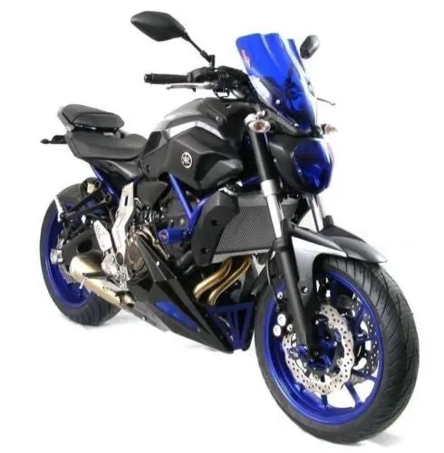 Yamaha Mt-07 Tracer/Gt Fj-07 Tracer/Gt 16-19 Belly Pan Black With Blue Mesh By Powerbronze 1